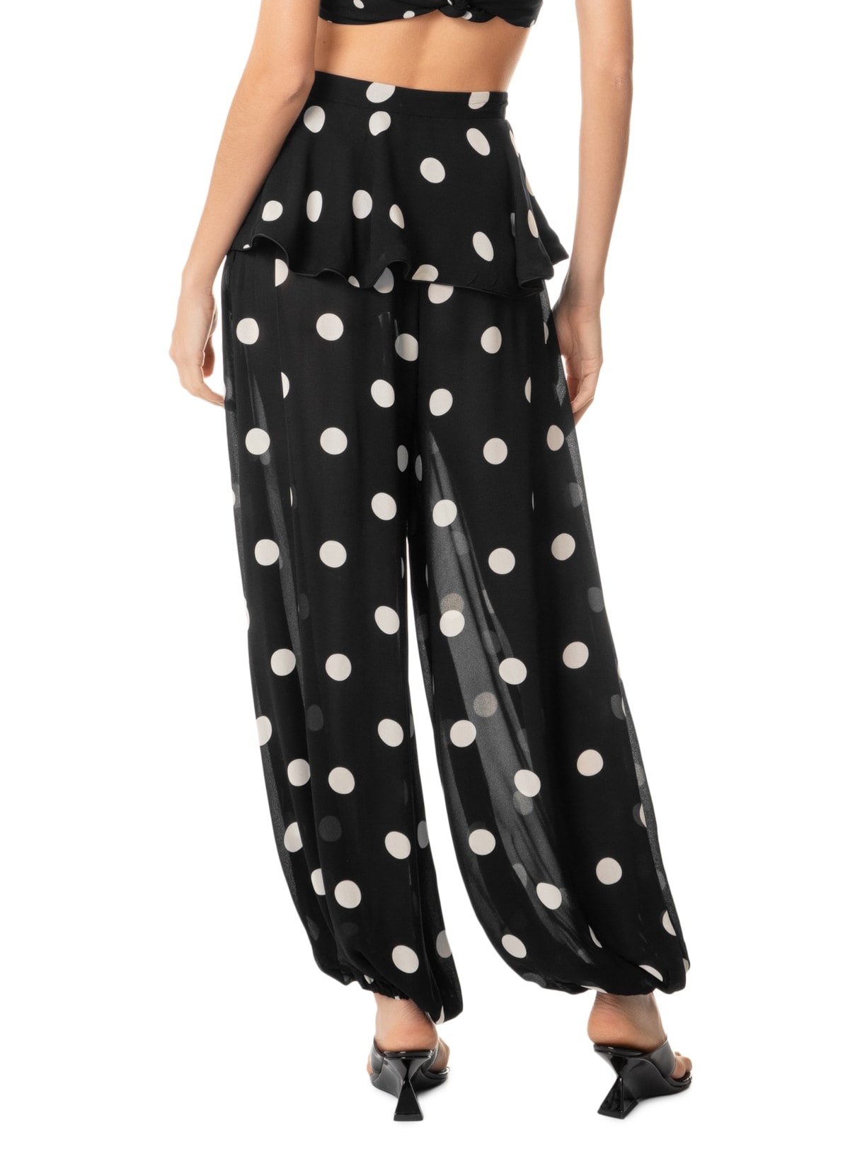 Calça Feminina Peplum Balonê Preto Adriana Degreas