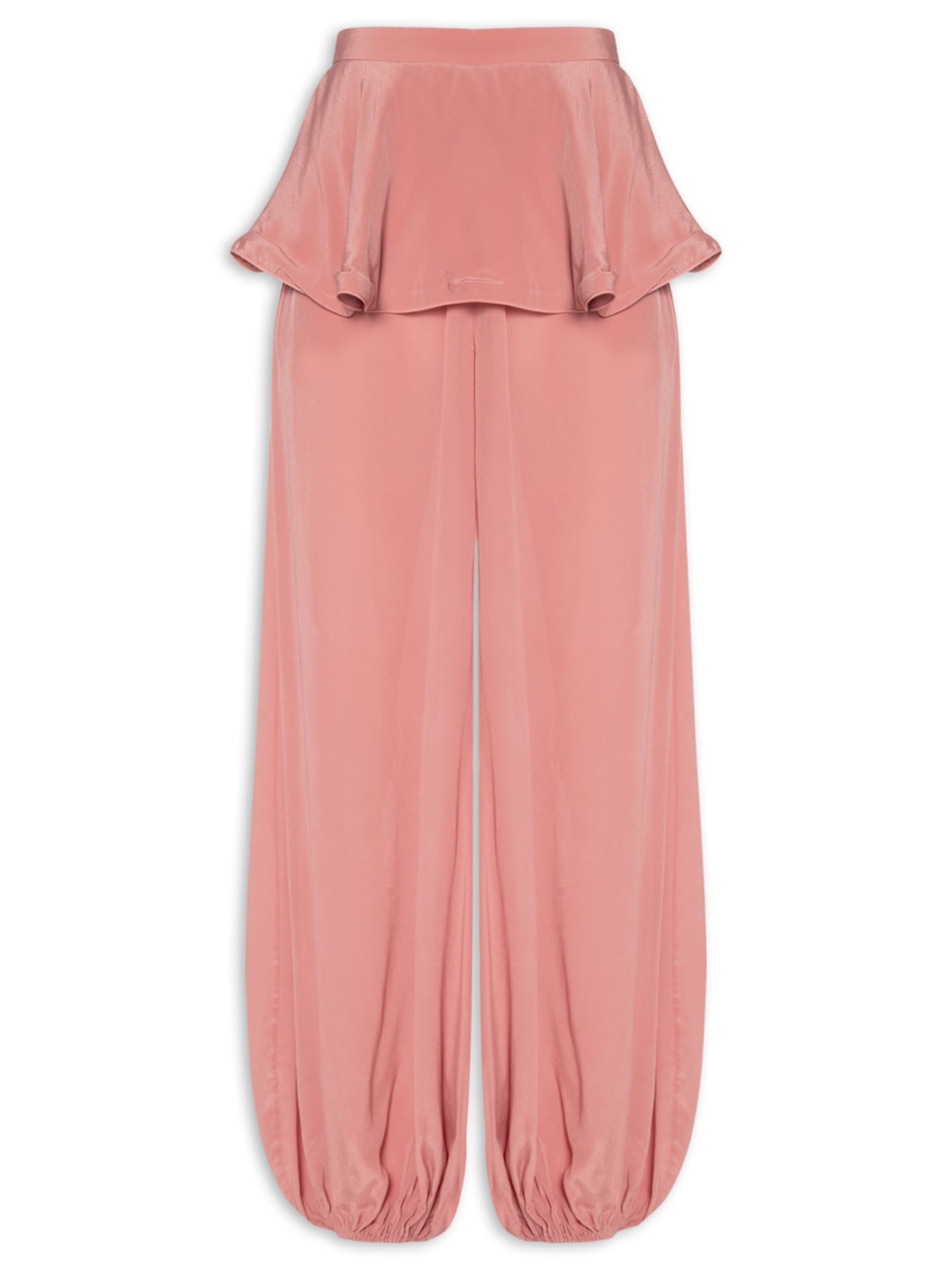 Calça Feminina Peplum Balonê Rosa Adriana Degreas