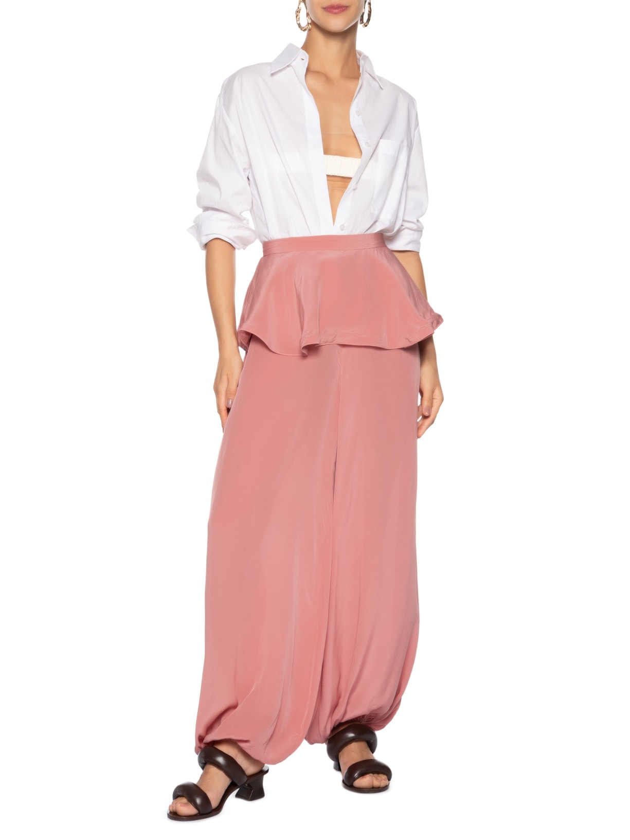 Calça Feminina Peplum Balonê Rosa Adriana Degreas