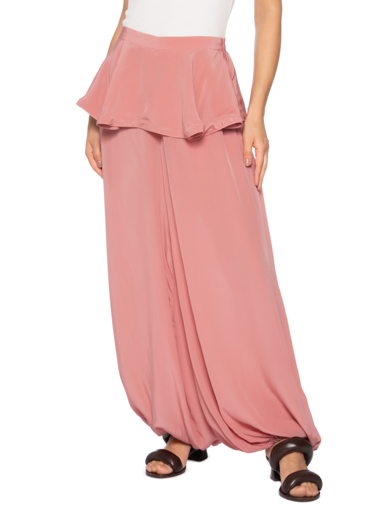 Calça Feminina Peplum Balonê Rosa Adriana Degreas