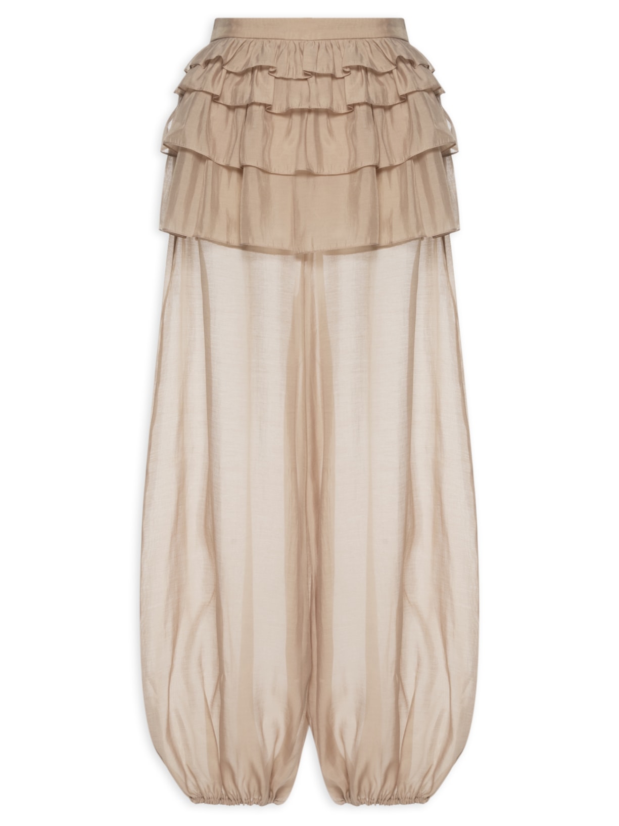 Calça Feminina Peplum Camadas Rosa Adriana Degreas