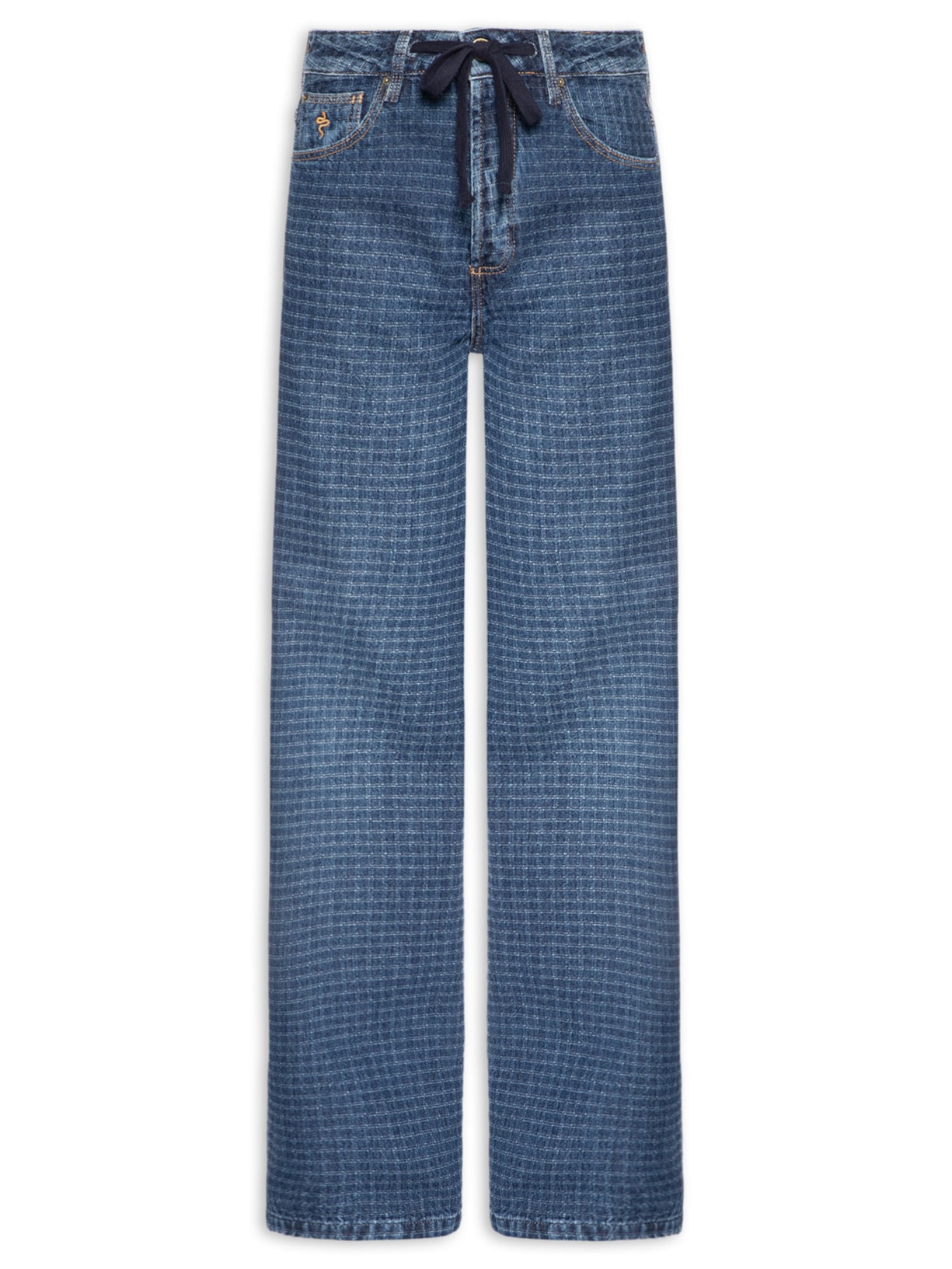 Calça Feminina Philippa Waffle Blue - Azul