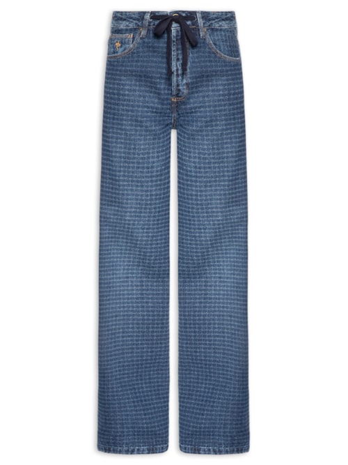 Calça Feminina Philippa Waffle Blue - Azul