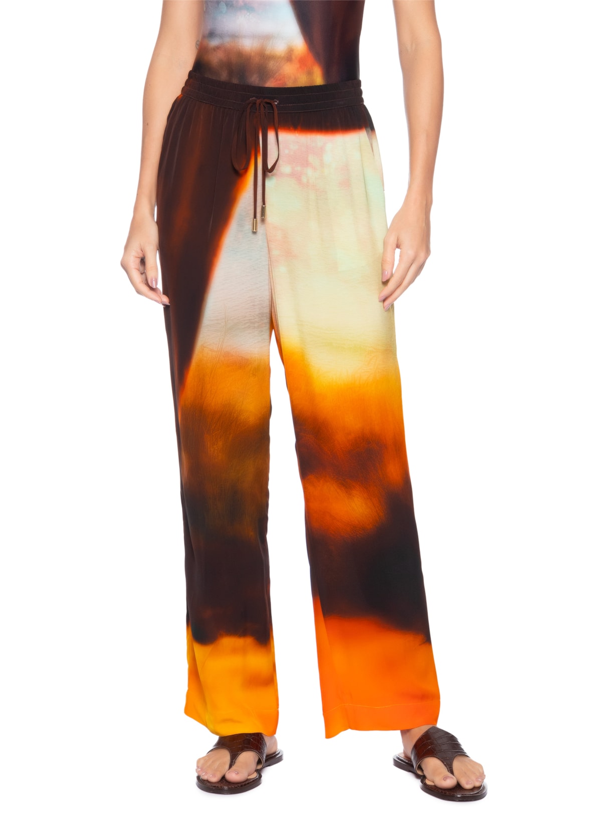 Calça Feminina Pijama Marrom Lenny Niemeyer