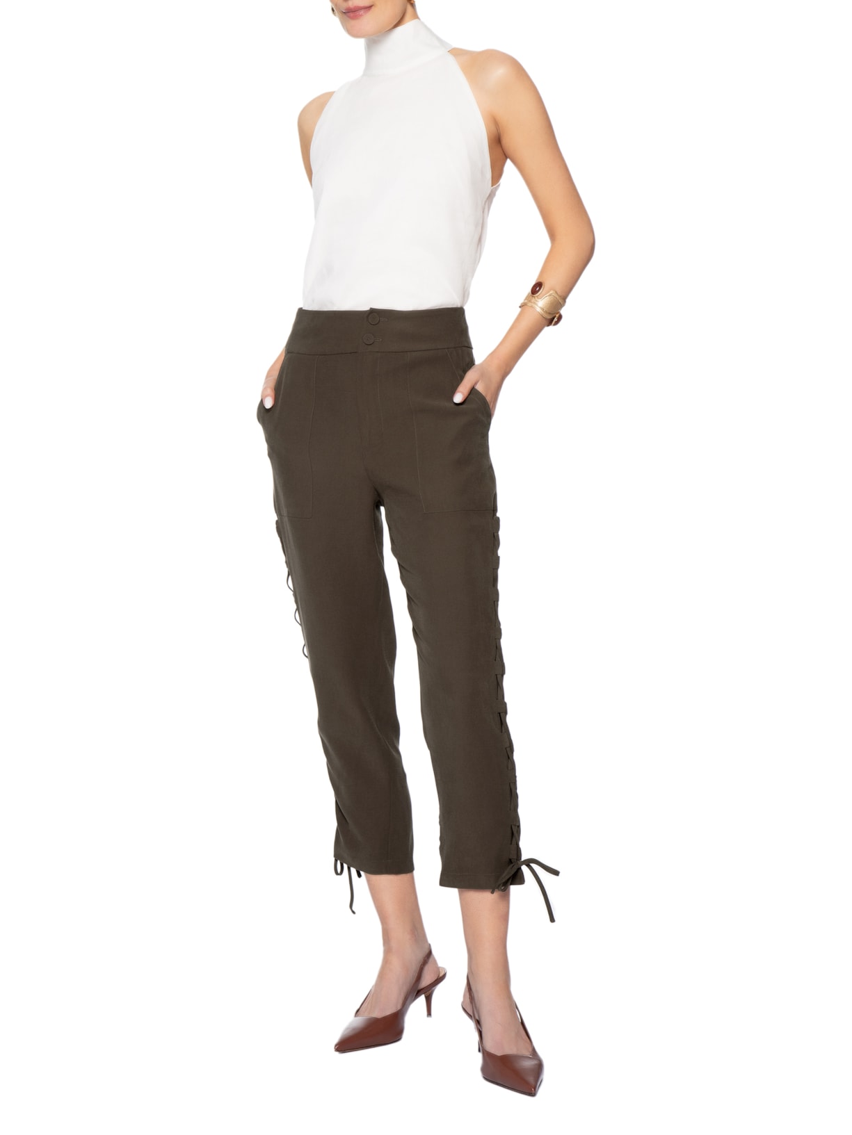 Calça Feminina Pilar Marrom Le Lis