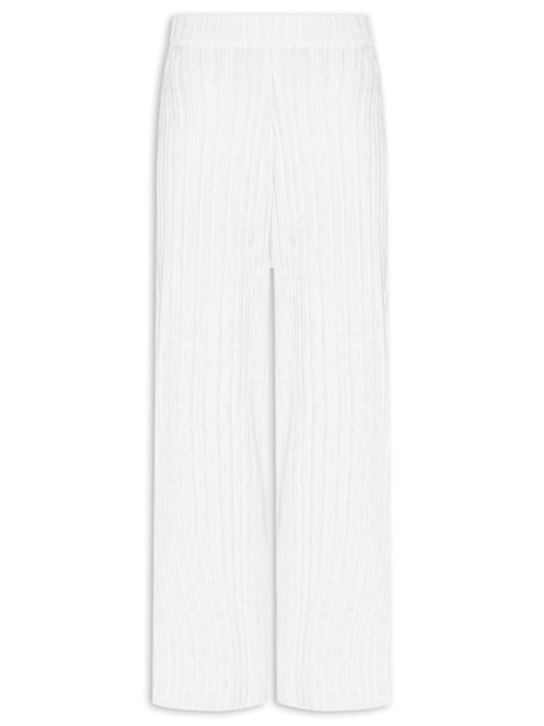 Calça Feminina Plissada - Branco