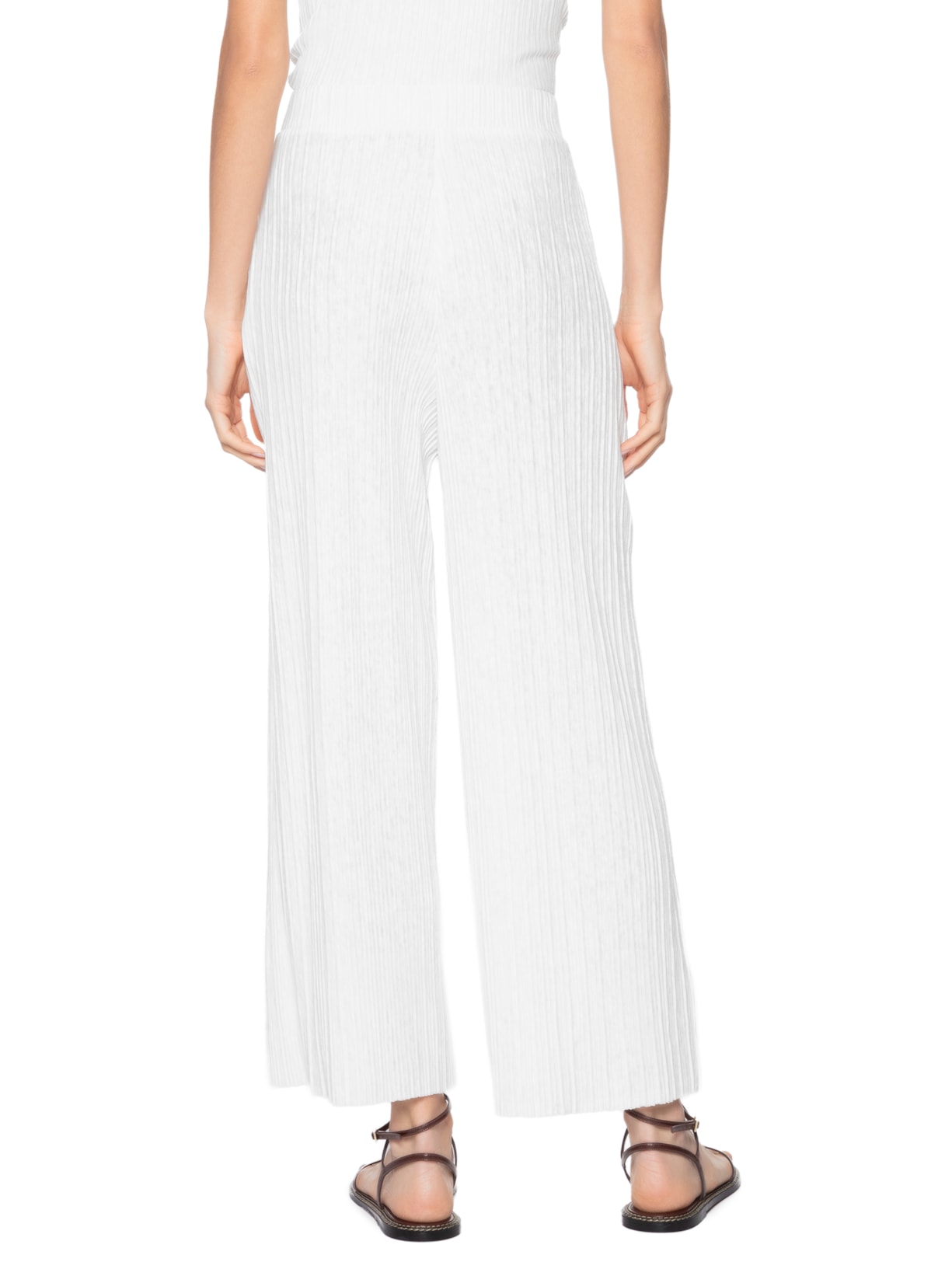 Calça Feminina Plissada Branco Lenny Niemeyer