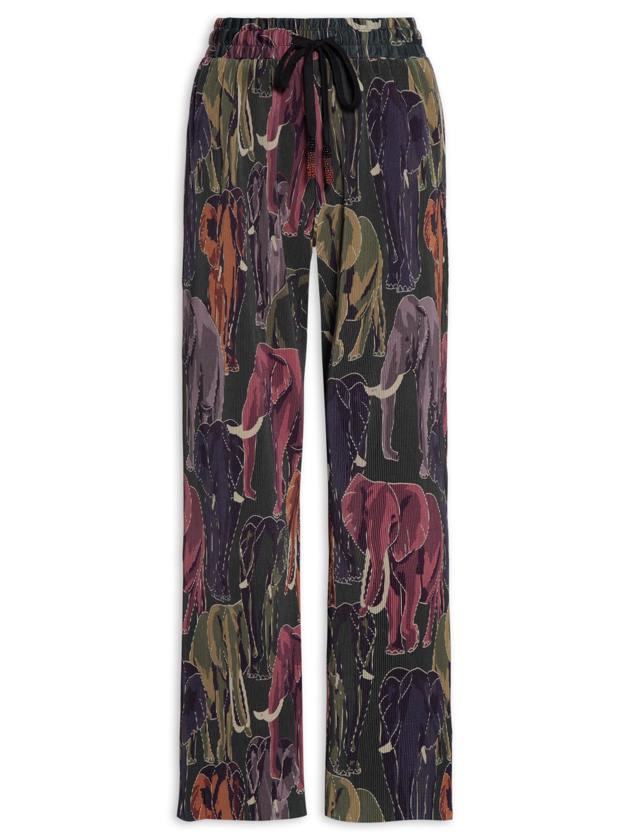 Calça Feminina Plissada Elefantes - Verde