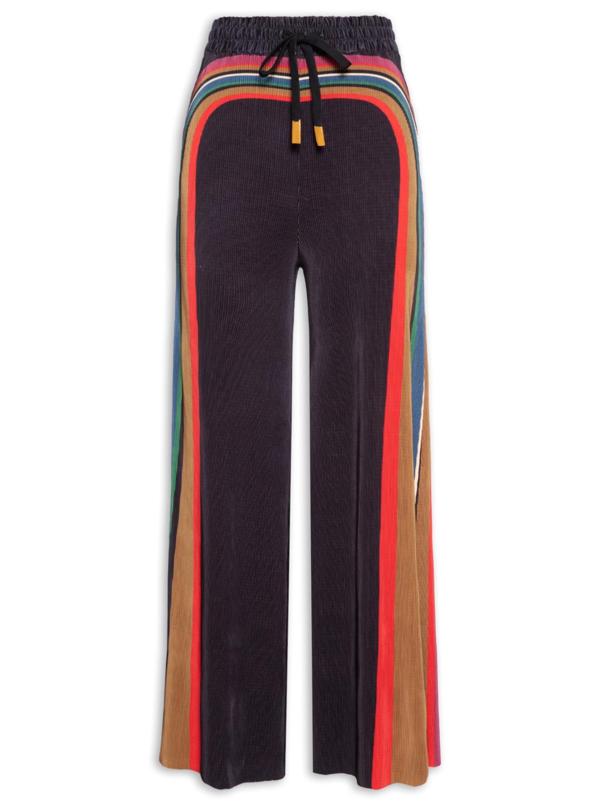 Calça Feminina Plissada Listra Pira - Preto