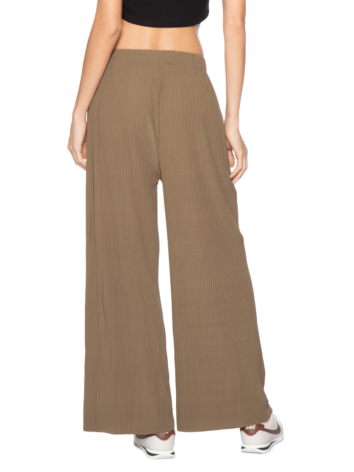 Calça Feminina Plissada Marrom Market 33