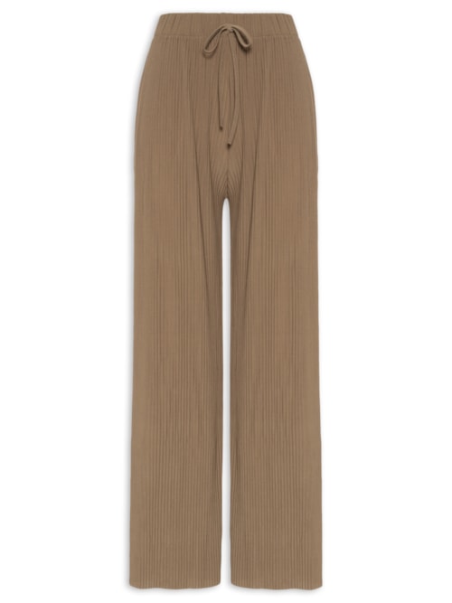 Calça Feminina Plissada - Marrom