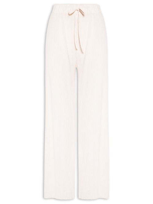 Calça Feminina Plissada - Off White