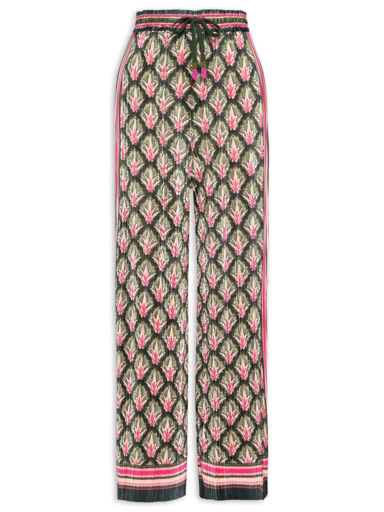 Calça Feminina Plissada Tropicaxi - Verde