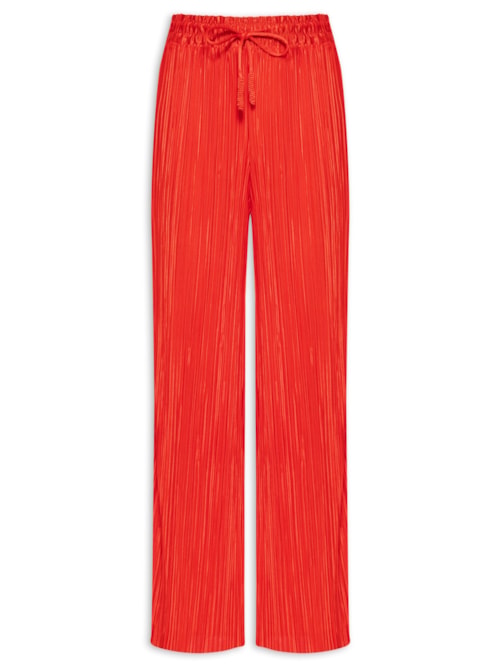 Calça Feminina Plissada - Vermelho