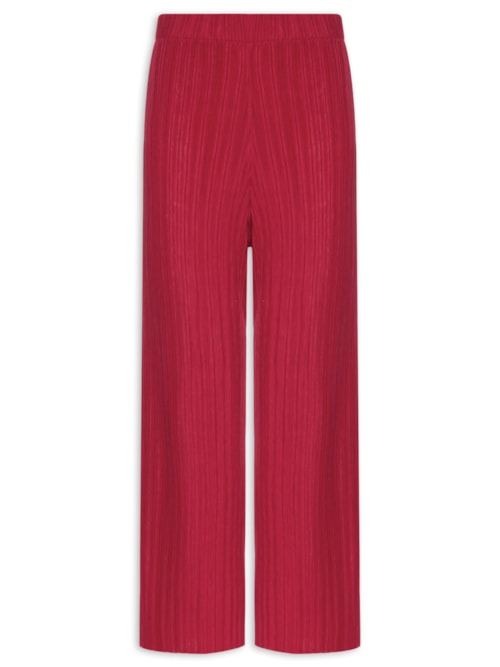 Calça Feminina Plissada - Vermelho