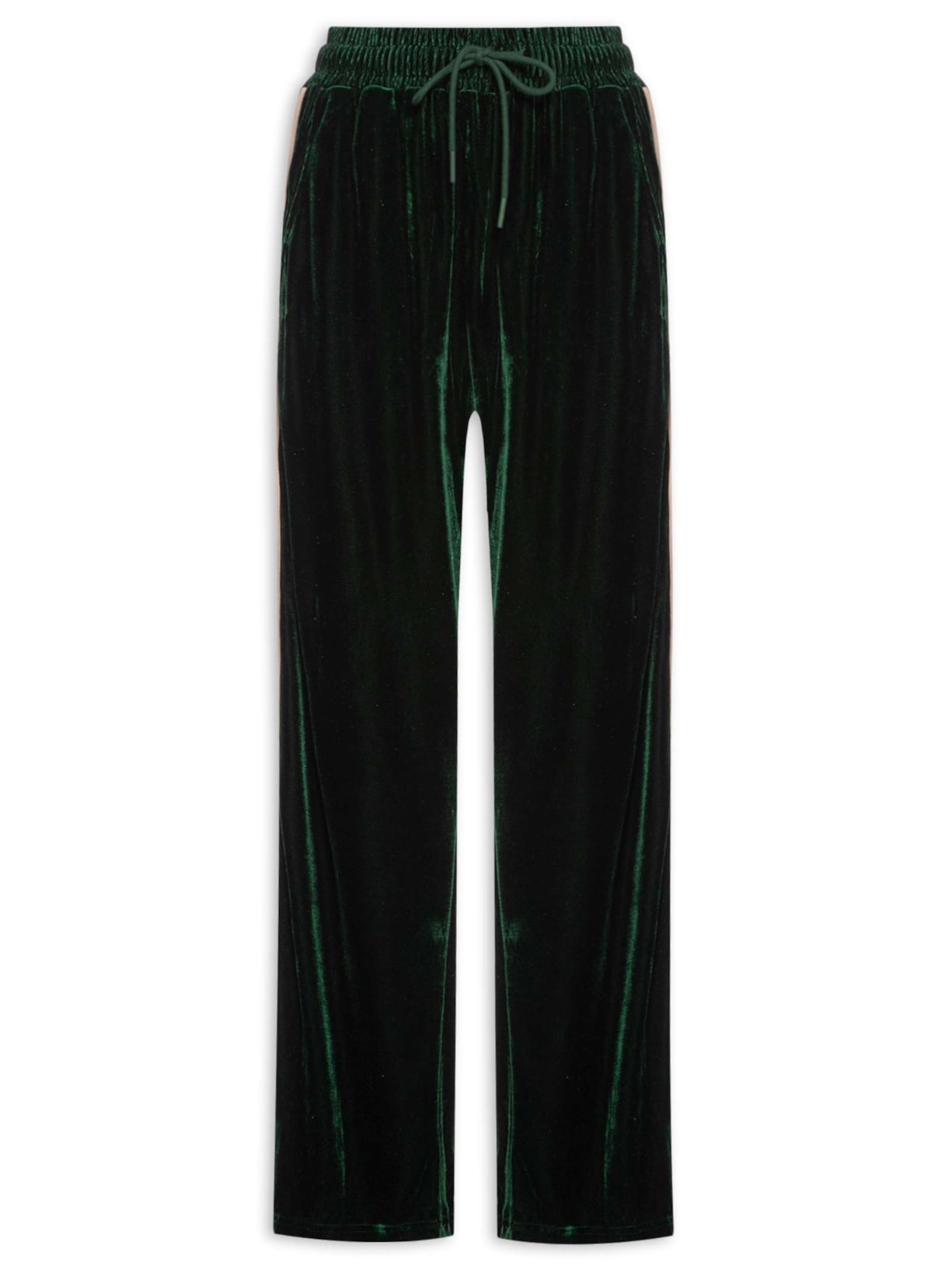 Calça Feminina Plush com Listras Laterais - Verde