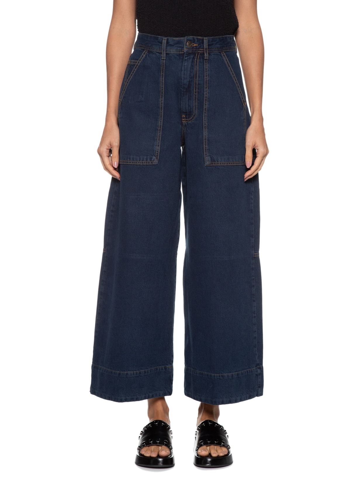 Calça Feminina Pockets Jeans Azul Osklen