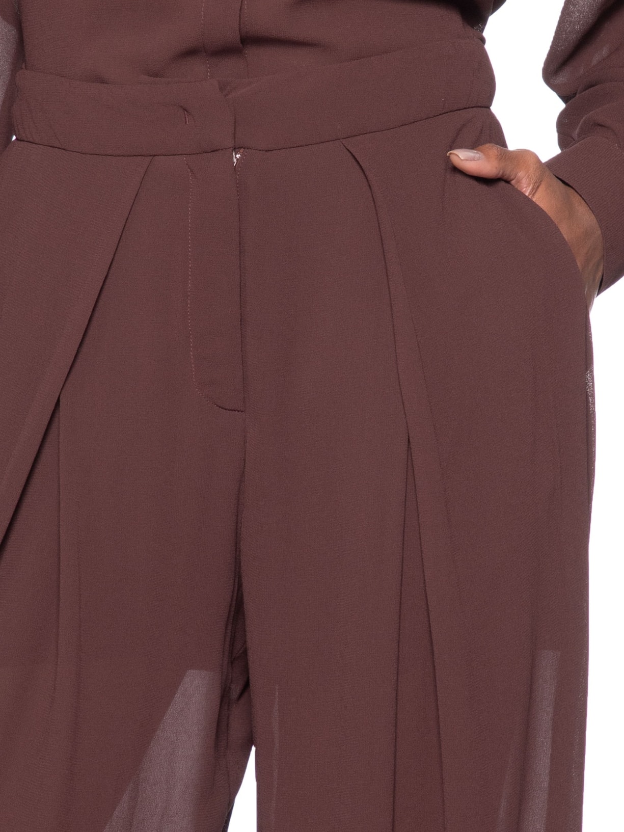 Calça Feminina Prega Boho Marrom Animale