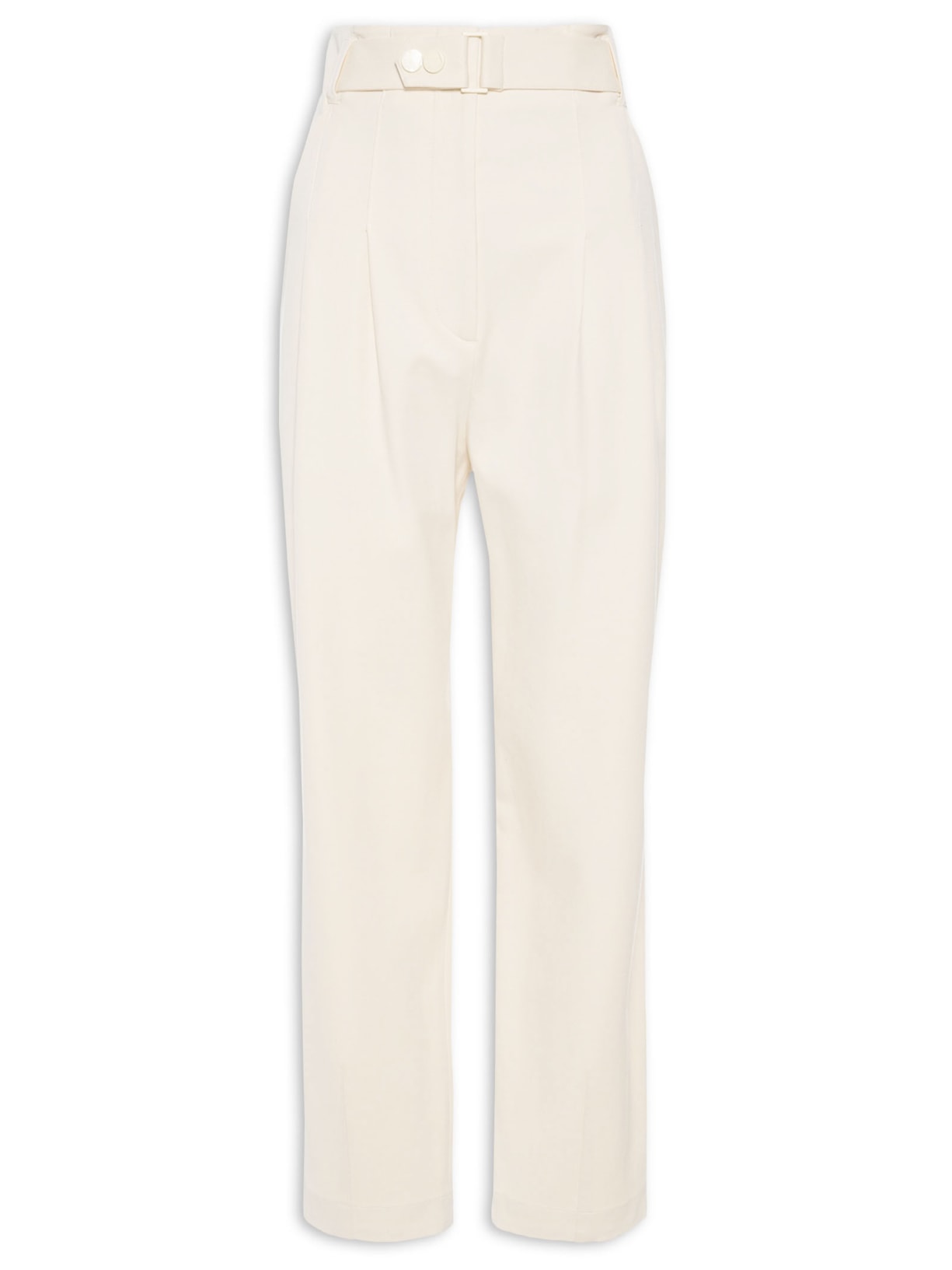 Calça Feminina Pregas Com Bolso - Bege