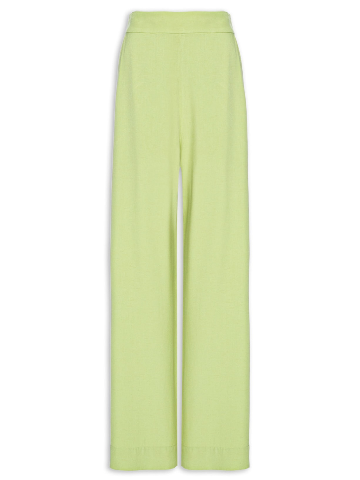 Calça Feminina Pregas E Elástico Cintura - Verde