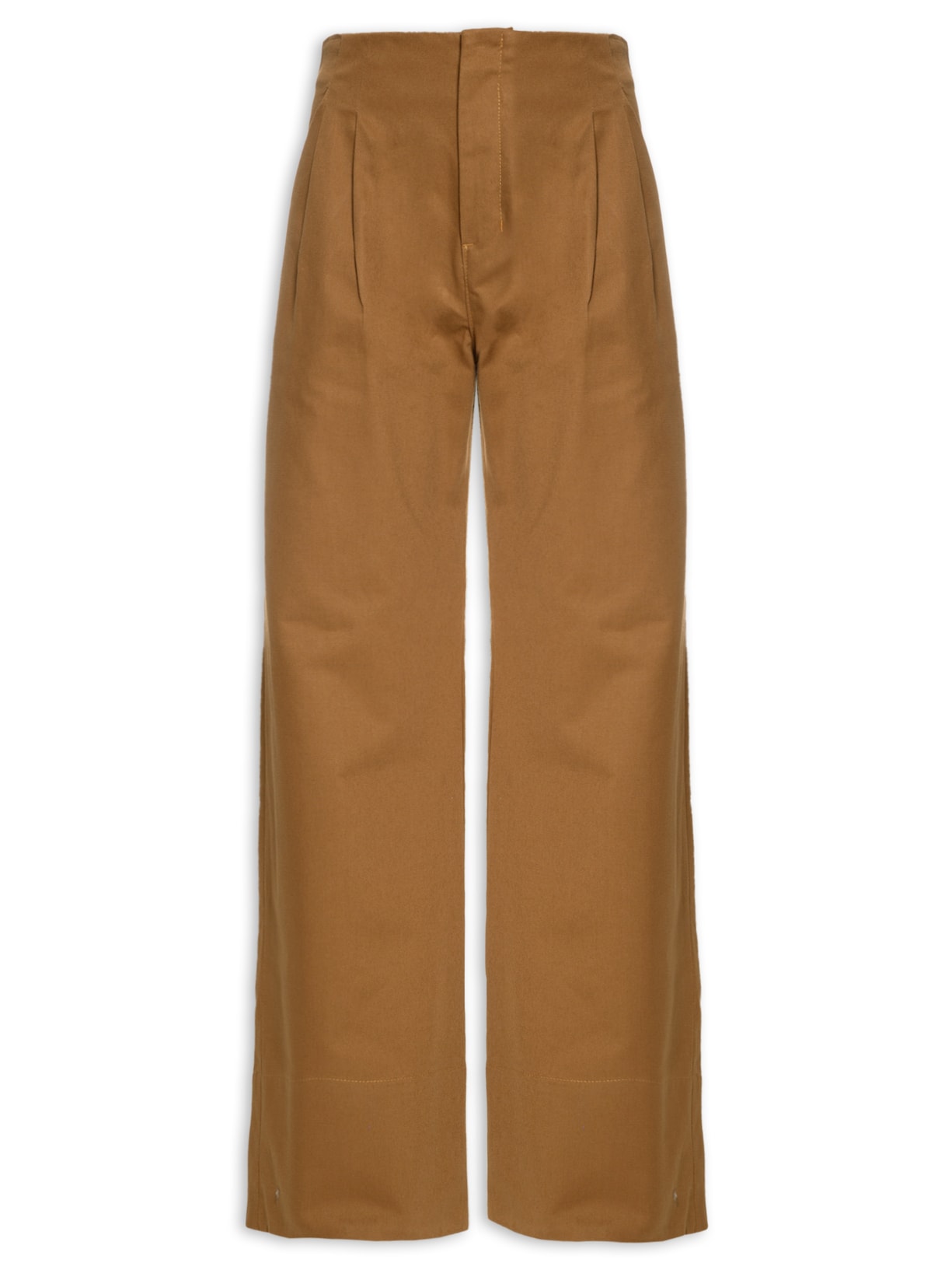 Calça Feminina Pregas - Marrom