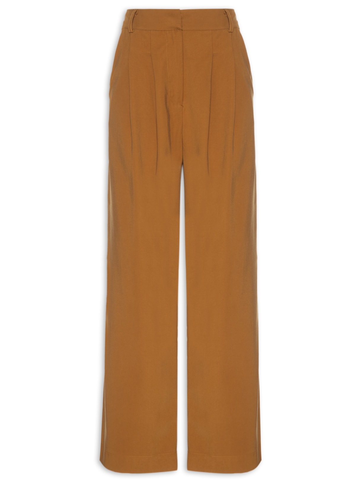 Calça Feminina Pregas Marrom Farm