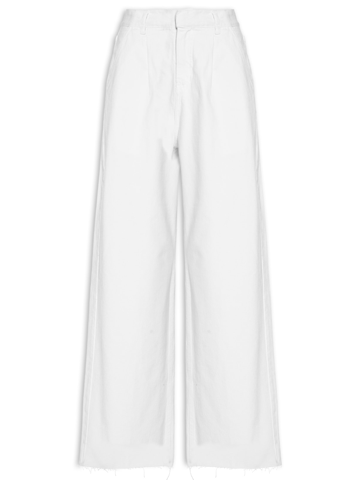 Calça Feminina Pregas White Denim - Branco