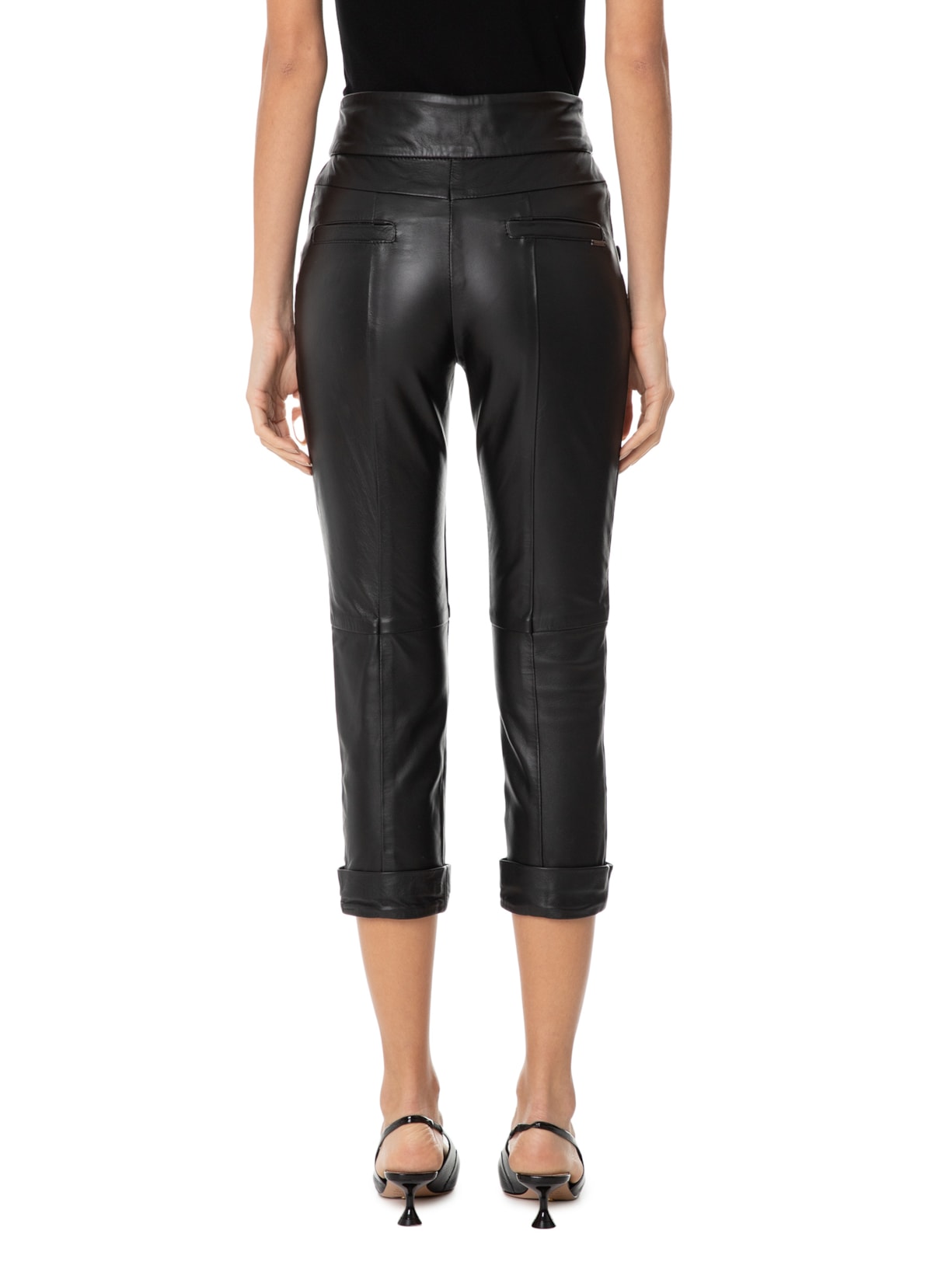 Calça Feminina Priscila Couro Preto Le Lis