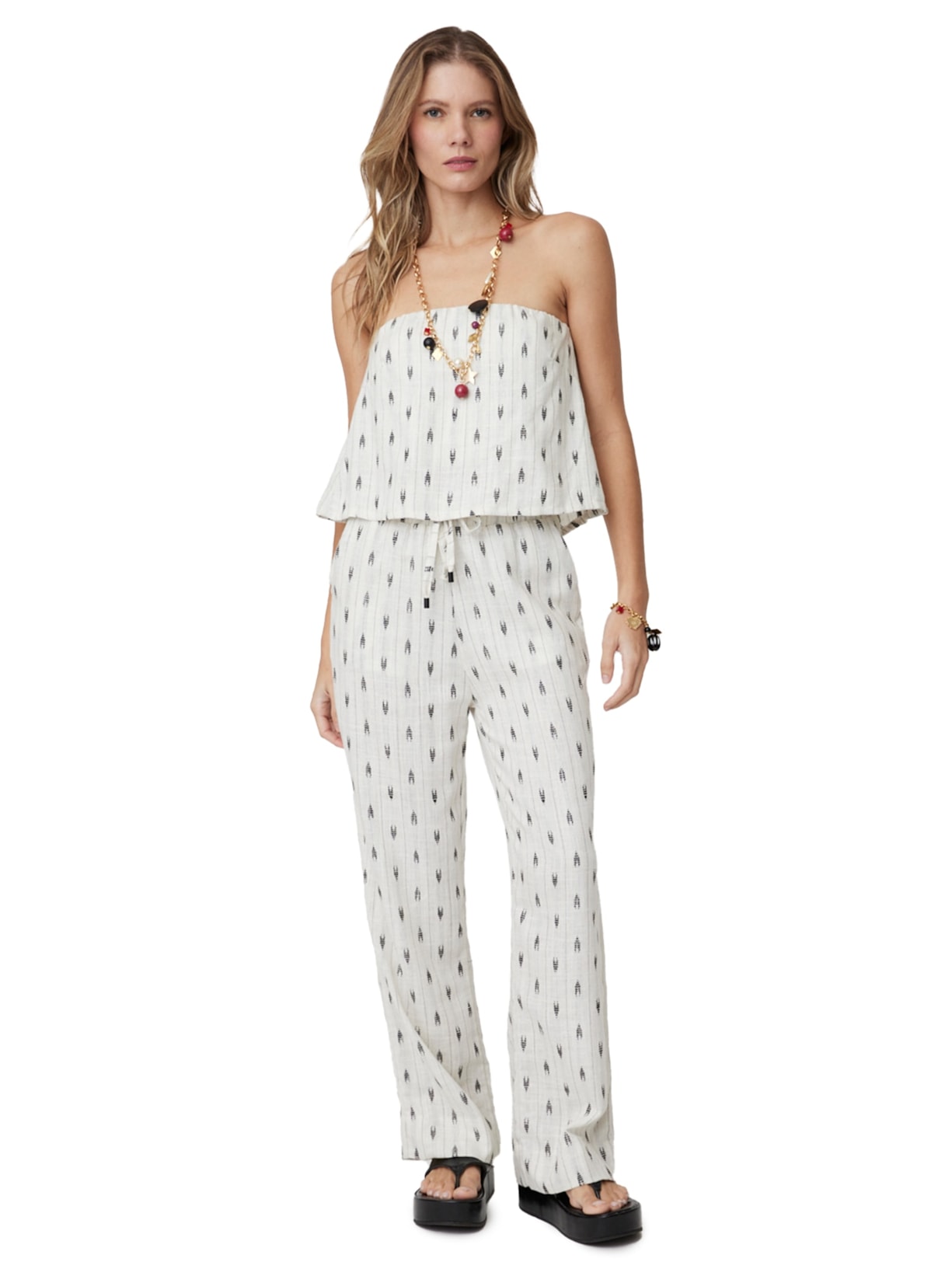 Calça Feminina Quadrado Da Vinci Branco New Match