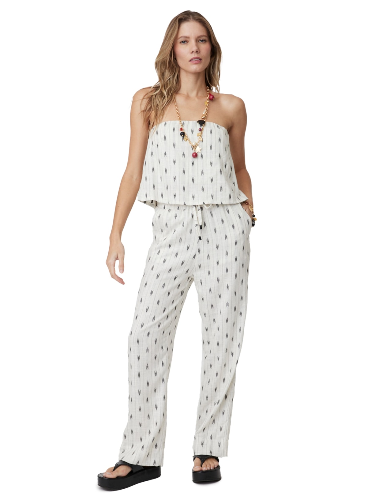 Calça Feminina Quadrado Da Vinci Branco New Match