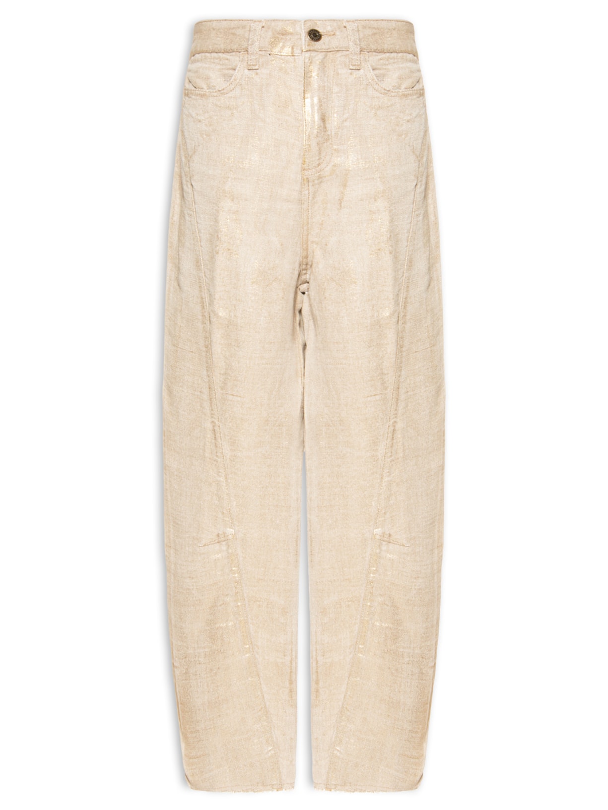 Calça Feminina Recortes Juta Gold Dourado Osklen