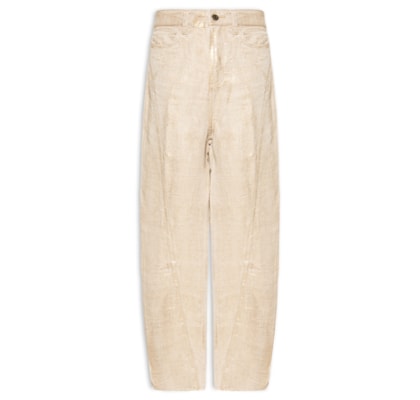 Calça Feminina Recortes Juta Gold - Dourado