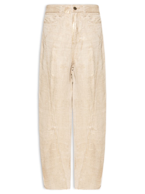 Calça Feminina Recortes Juta Gold - Dourado