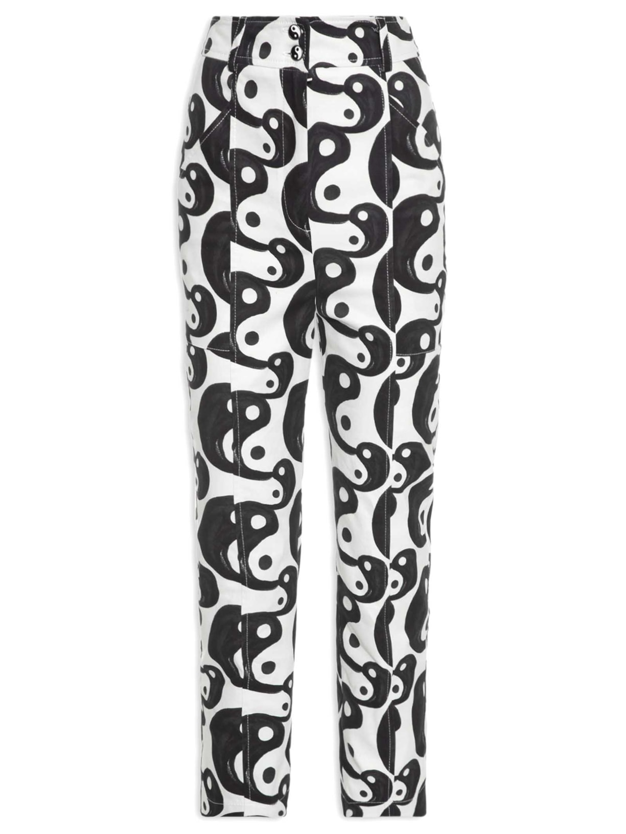 Calça Feminina Recortes Yin Yang - Branco