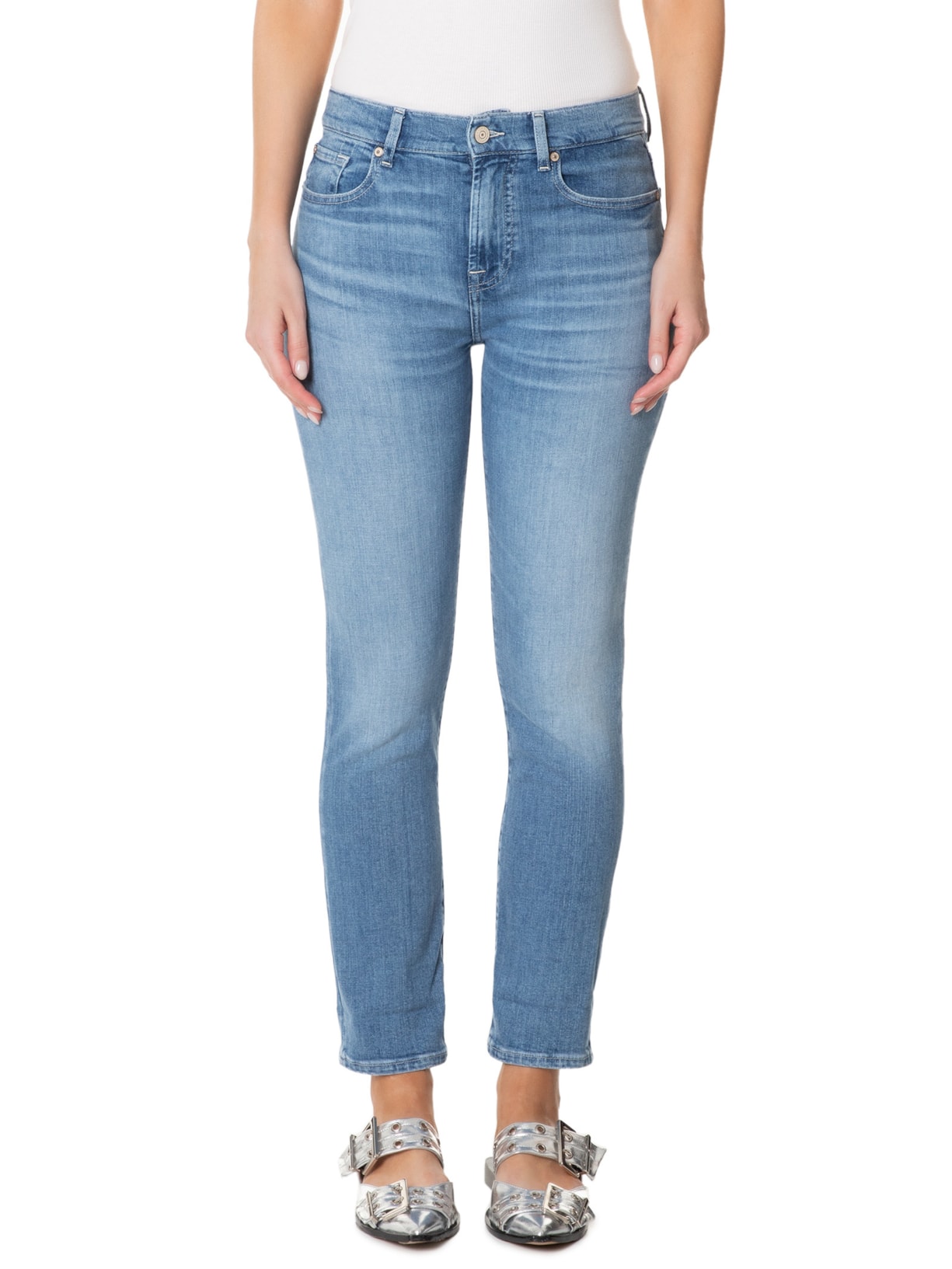 Calça Feminina Relaxed Skinny Slim Illusion Mare Azul 7 For All Mankind