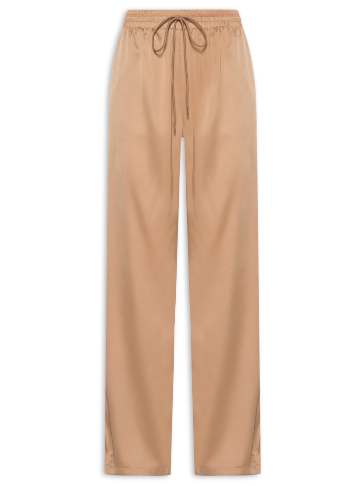 Calça Feminina Reta Acetinada - Bege