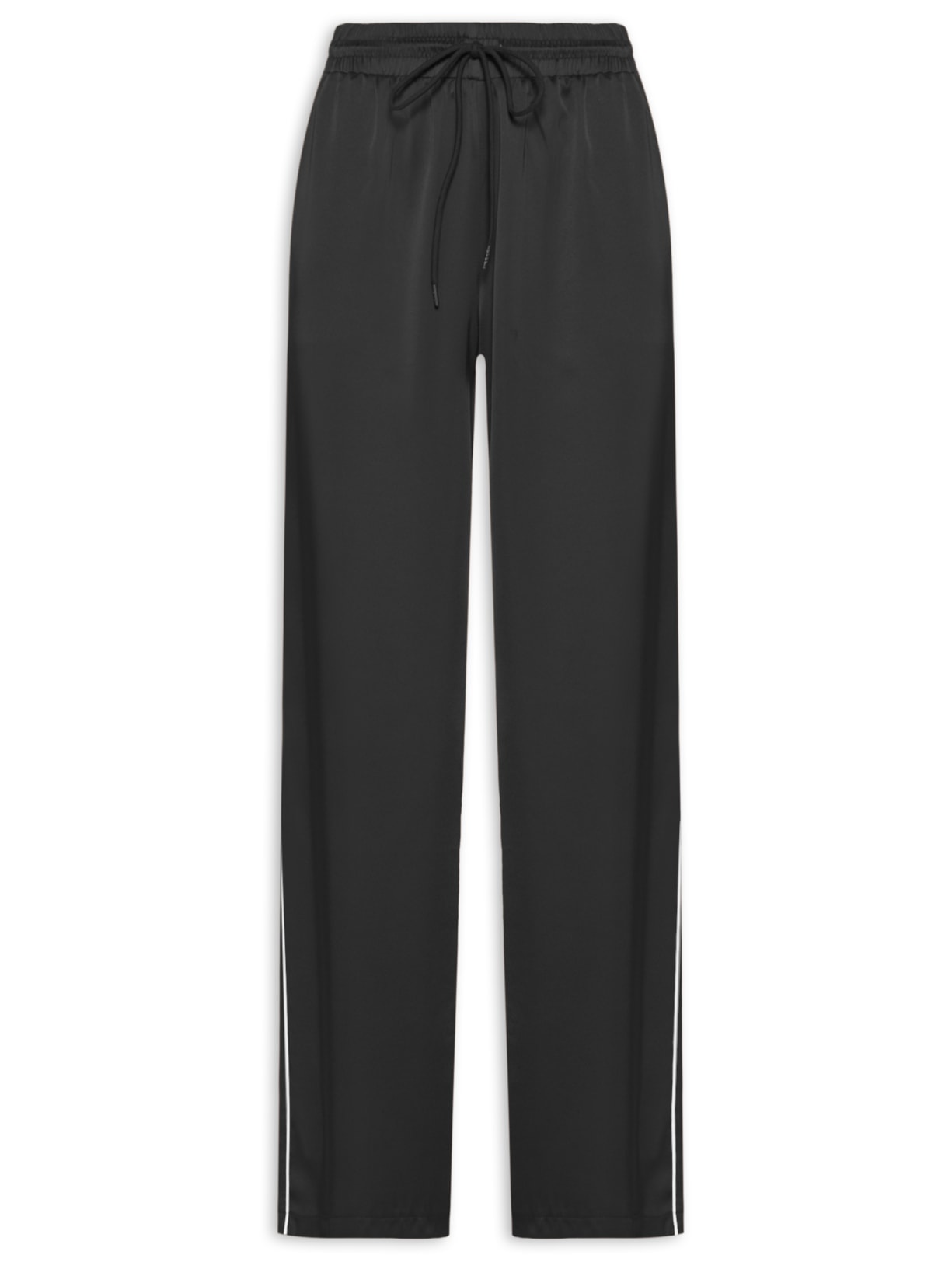 Calça Feminina Reta Acetinada - Preto