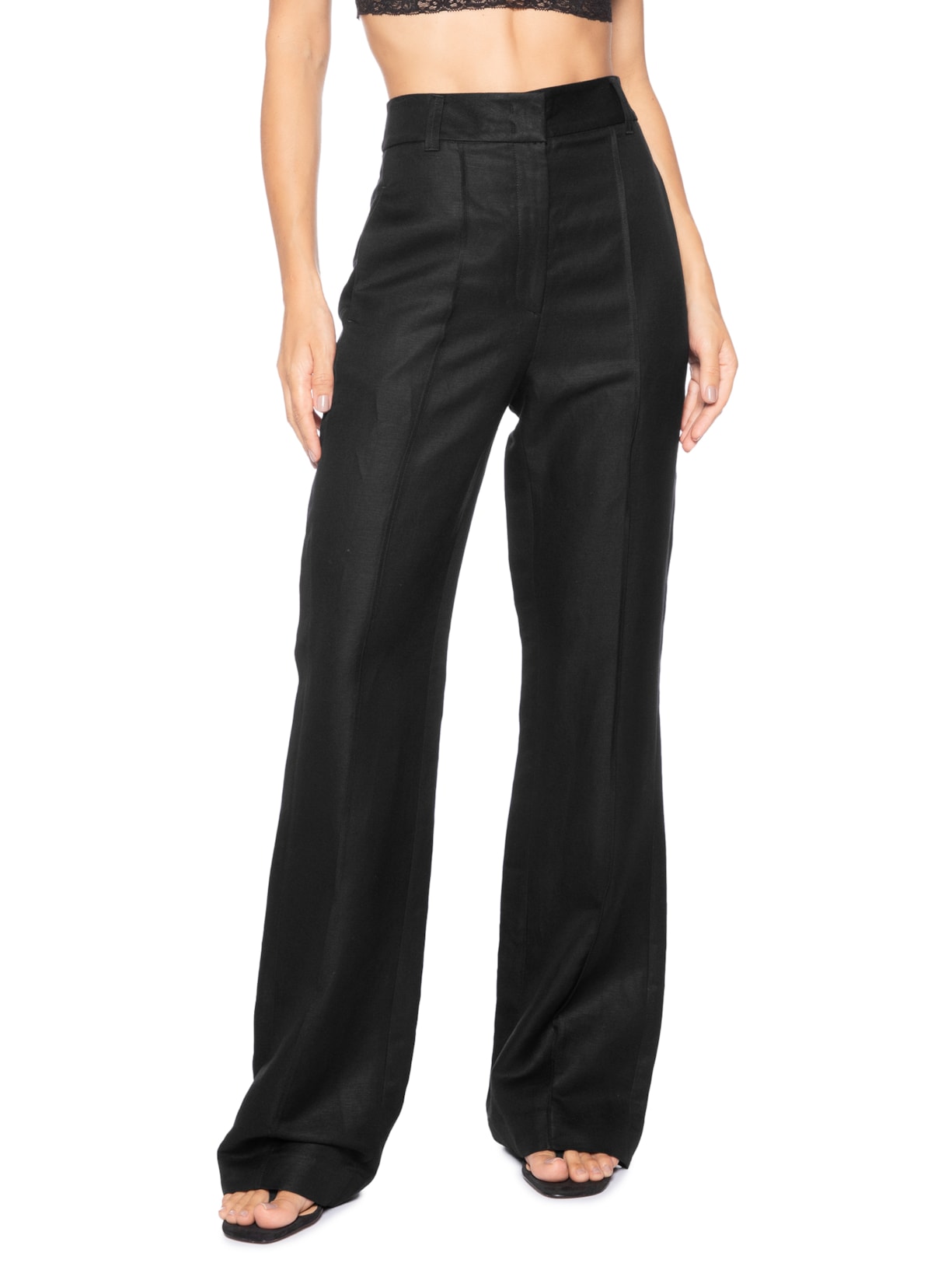 Calça Feminina Reta Alfaiataria Brumas Preto Animale