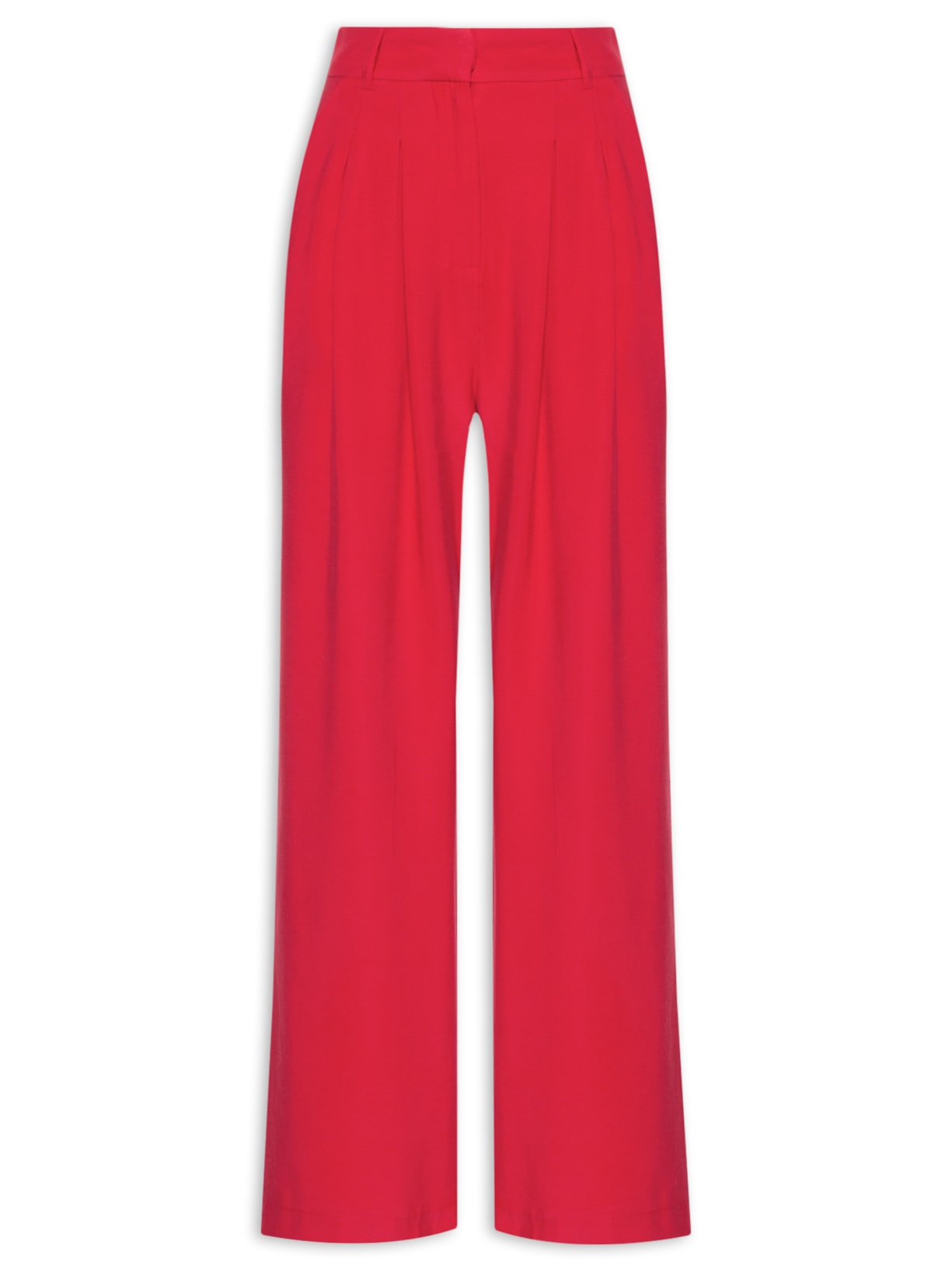 Calça Feminina Reta Alfaiataria - Vermelho