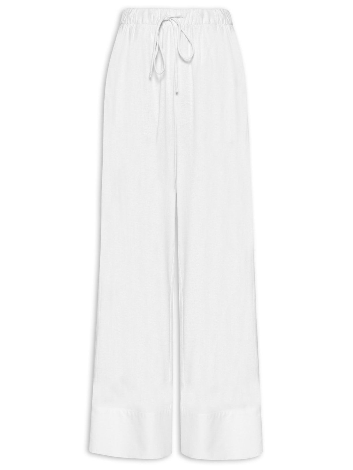 Calça Feminina Reta Amarração - Branco