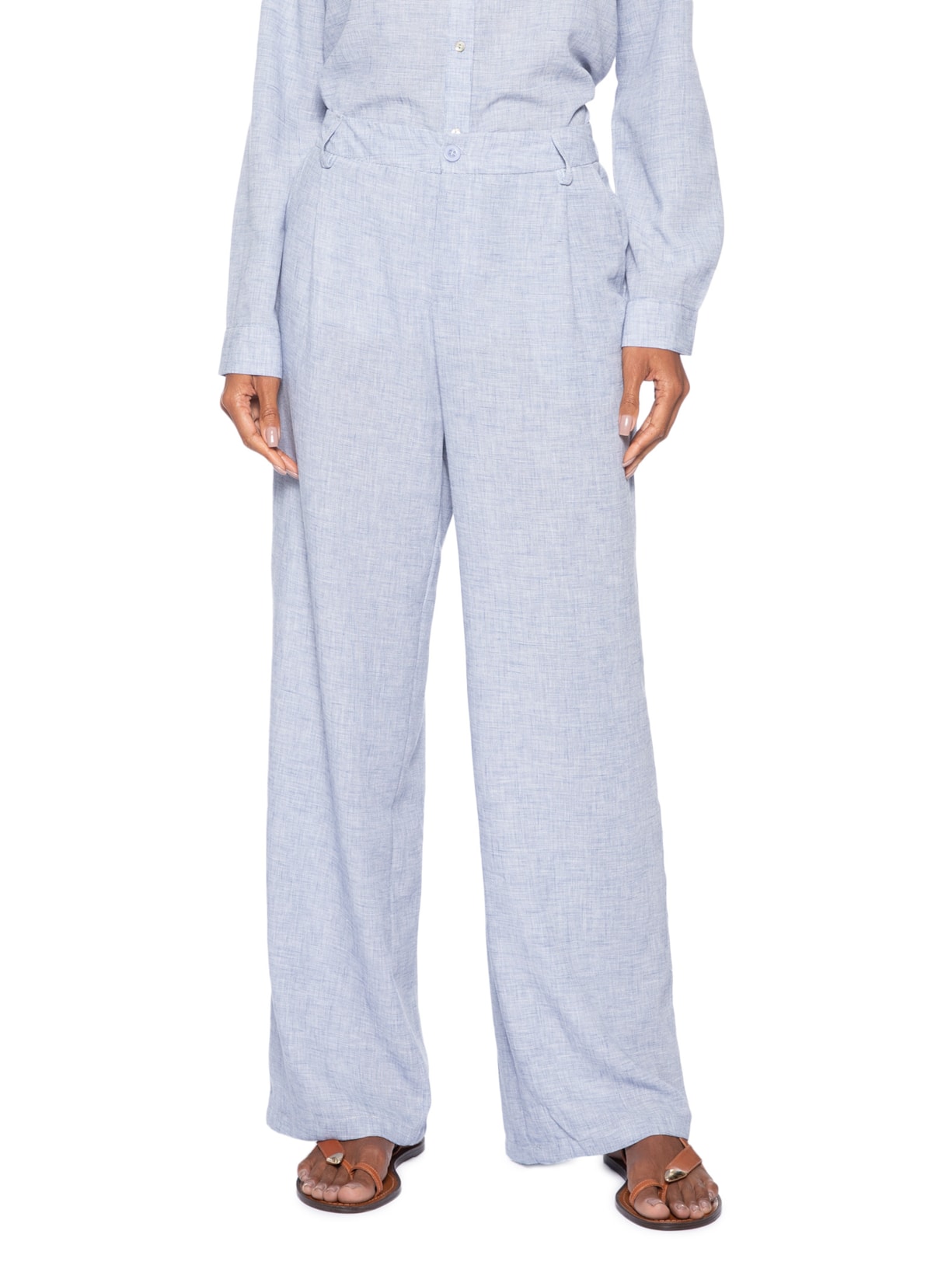 Calça Feminina Reta Azul Basiq