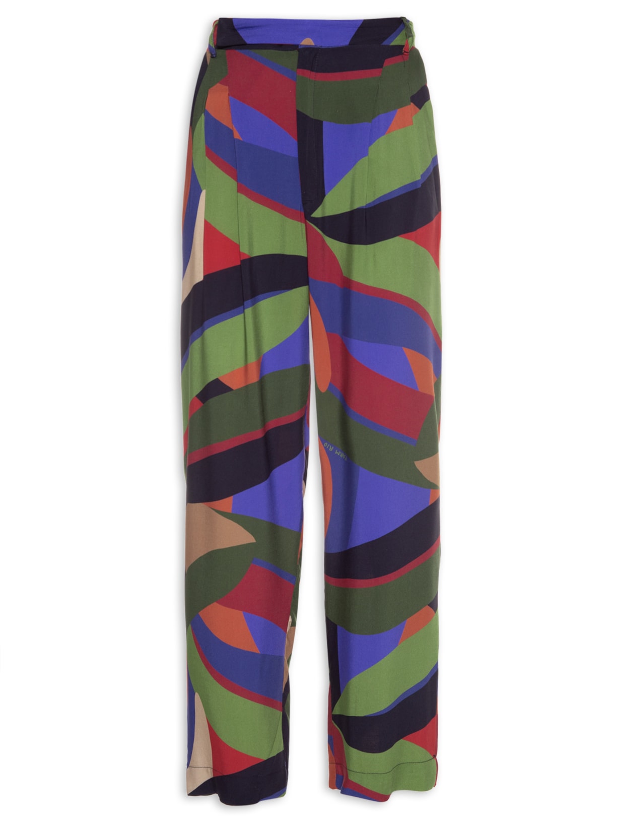 Calça Feminina Reta Bananeira Gráfica - Azul