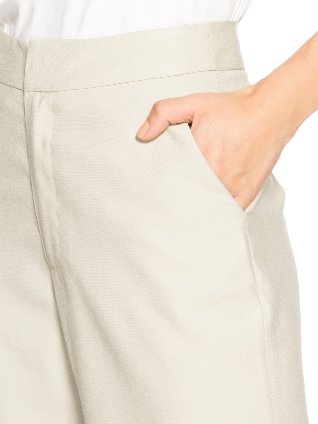 Calça Feminina Reta Básica Bege Basiq