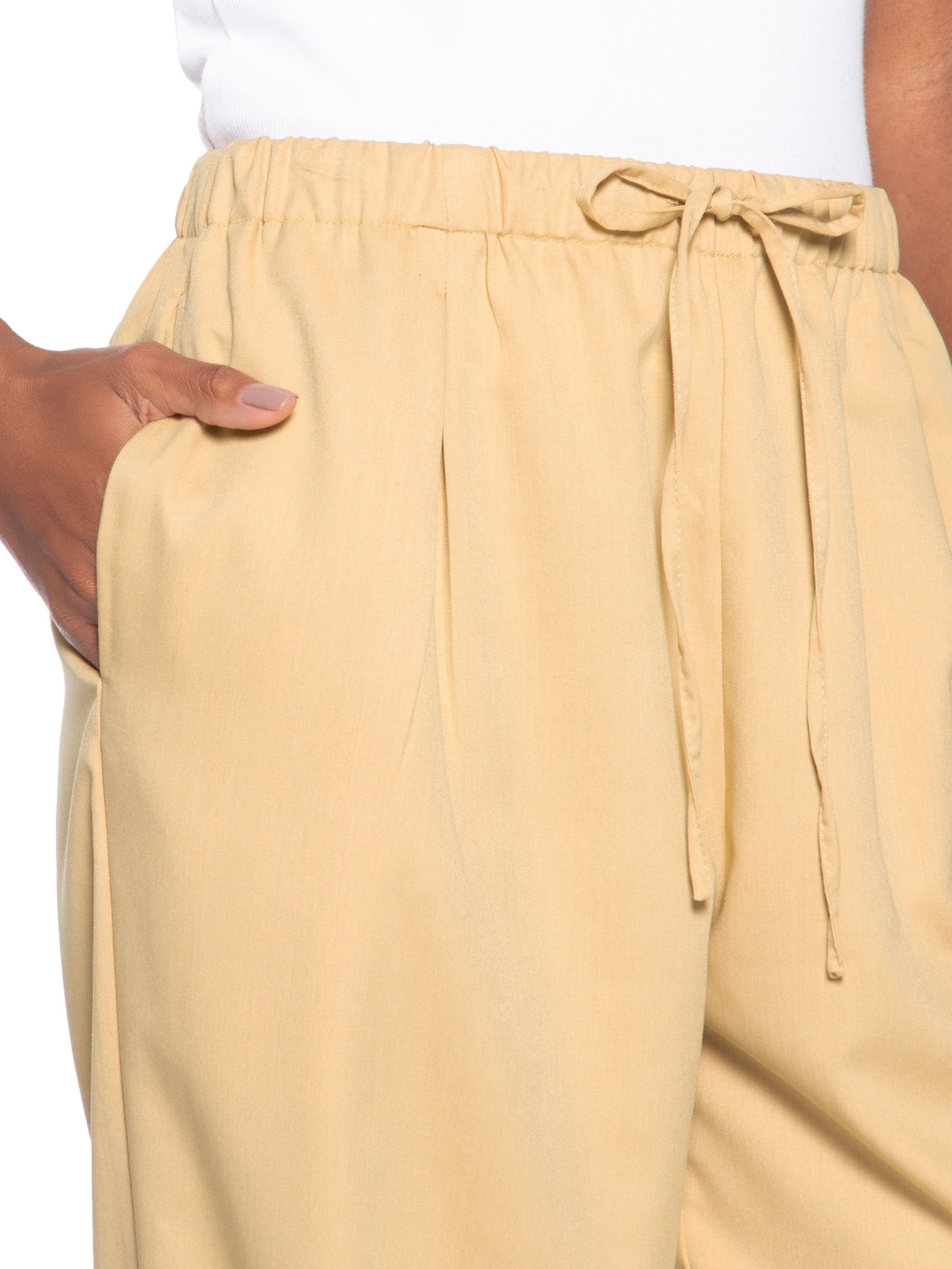 Calça Feminina Reta Básica Bege Basiq