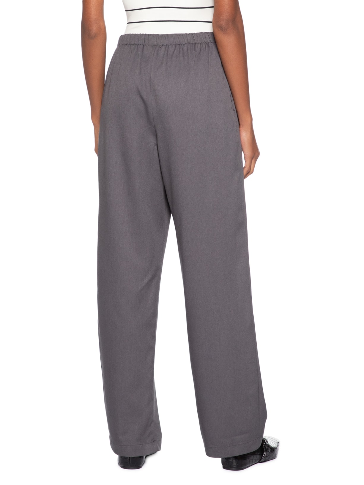 Calça Feminina Reta Básica Cinza Basiq