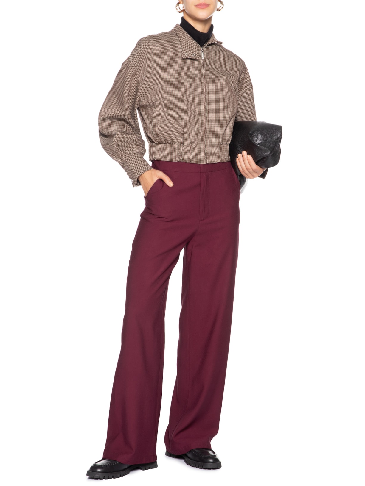 Calça Feminina Reta Básica Vermelho Basiq