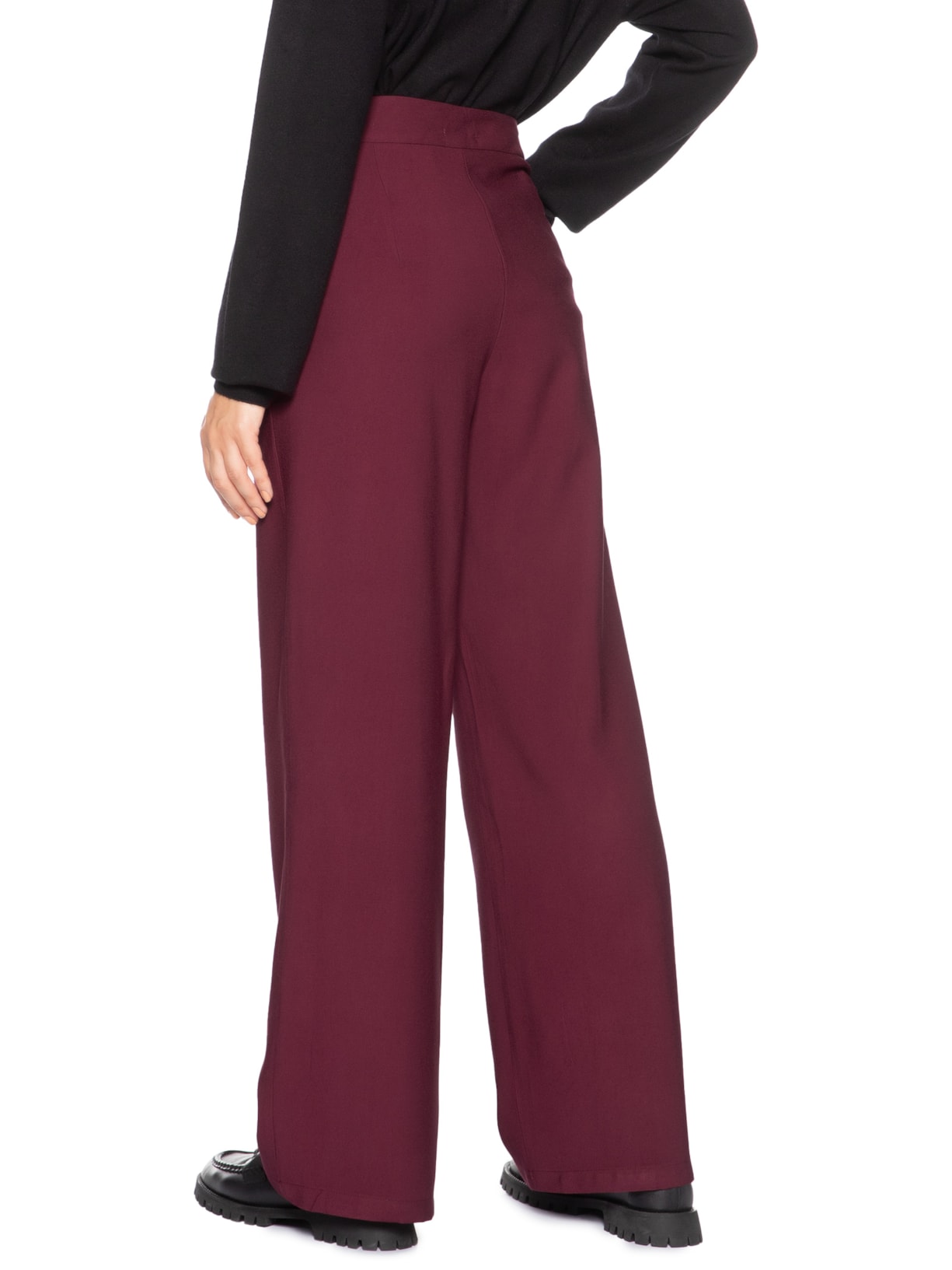 Calça Feminina Reta Básica Vermelho Basiq