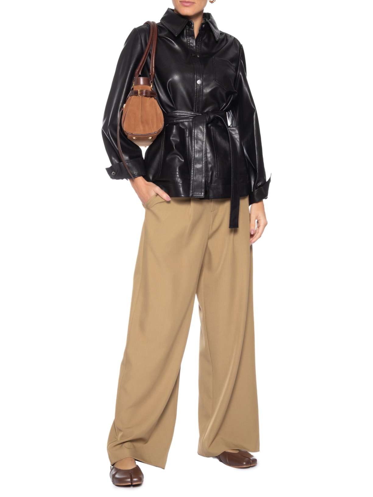 Calça Feminina Reta Bege Market 33