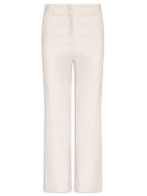 Calça Feminina Reta Bolso Faca - Off White