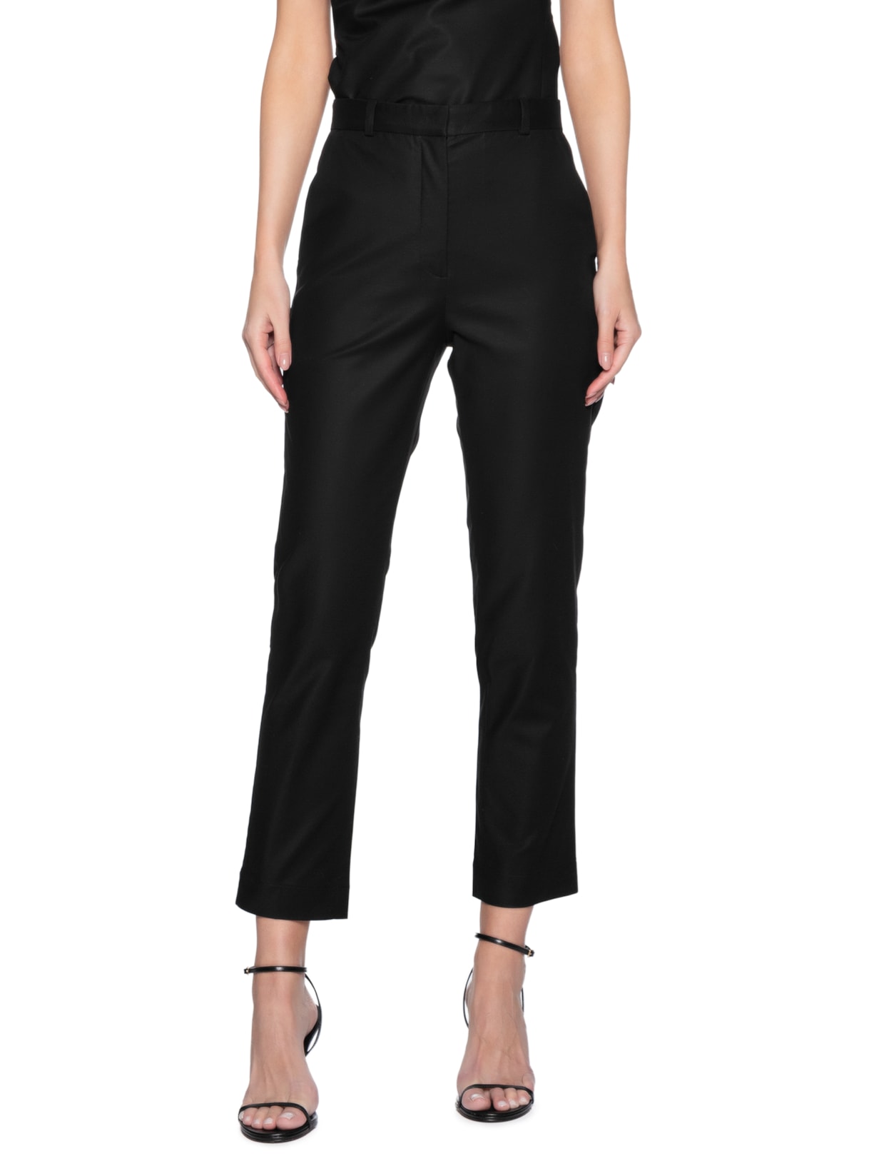 Calça Feminina Reta Bolso Faca Preto Andrea Marques